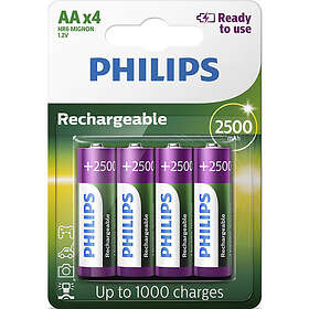 Philips Latauskelpoinen AA 2500mAh 4-pack