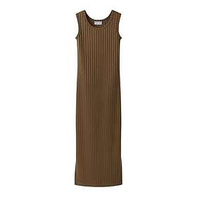 name it Sl Maxi Kjole Ribstrikket U-hals