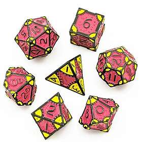 A Role Playing Dice Set Metallic - Steam Punk Gold/Rosa