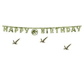 PartyDeco Garland Jurassic World Happy Birthday GRL131