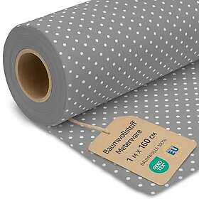 Amazinggirl Gris avec pois blancs Coton Tissu 160cm