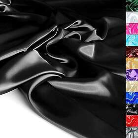 TOLKO Glanz Satin Svart Tyg 150cm