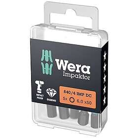 Wera 840/4 Embouts de tournevis hexagonaux 5mm 5pcs