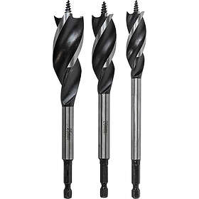 Faithfull Tri-Point Speed Auger Drill Bit Set 3pcs