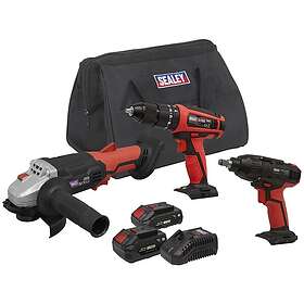Sealey CP20VCOMBO1 3 Piece Power Tool Kit (2x3ah)