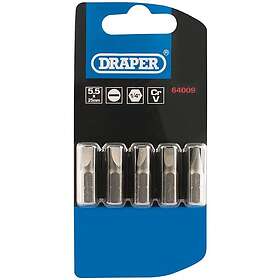 Draper 64009 Slotted Screwdriver Bit 5.5mm 25mm 5pcs