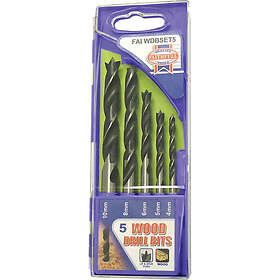 Faithfull WDBSET5 Brad Point Wood Drill Bit Set 5pcs