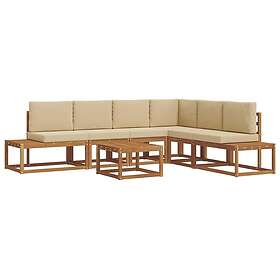 vidaXL Outdoor Sofa Set with Cushion 7 Pieces