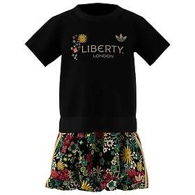 Adidas Originals Musta Puuvillainen Lyhythihainen Lyhyt Mekko (Jr)