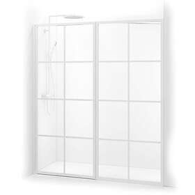 Macro Design Empire Dusjafasade Swing Hvit Profil Matt 75+78cm Klart Glass