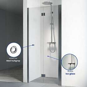 Macro Design Spirit Skyvedør Krom / 79-82.5cm Frosted Glass med Håndtak DSNVG79G