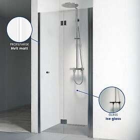 Macro Design Spirit Nisjedusj Vik Matt Hvit Frosted Glass med Knott 82-85.5cm DS