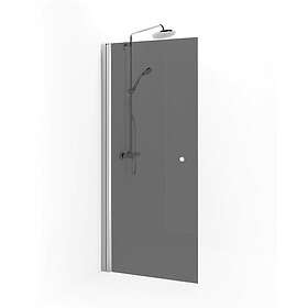 Macro Design Spirit Dusjdør Matt Aluminium Tonet Glass Med Knott 67cm DSSKN67KTO