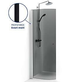 Macro Design Spirit Dusjdør Matt Svart Tonet Glass Med Håndtak 73cm 6297328