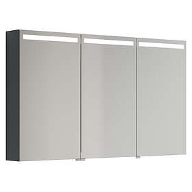 Dansani Mido+ Spejlskab LED Grå Mat 120cm 3 Døre S513-103