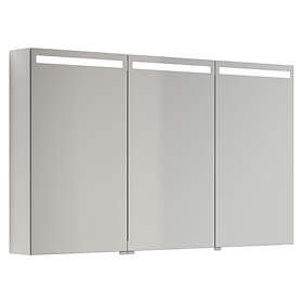 Dansani Mido+ Speilskap LED Hvit Høgglans 120cm 3 Dører S513-112