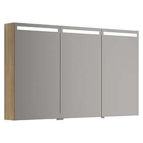 Dansani Mido+ Spejlskab LED Varm Eg 120cm 3 Døre S513-155