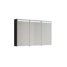 Dansani Mido+ Spejlskab LED Sort Struktur 120cm 3 Døre S513-129