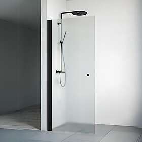 Macro Design Spirit Dusjdør Rett Med Knott Matt Svart Isglass DSSKS77KIC
