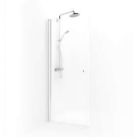 Macro Design Spirit Dusjdør Rett Med Knott Matt Hvit 97cm Isglass DSSKV97KIC