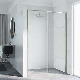 Novellini Riga 2P Skyvedør Børstet Stål 159cm Høyre