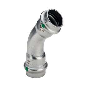 Viega Sanpress Stainless Steel Double Socket Press Elbow 45° 18mm