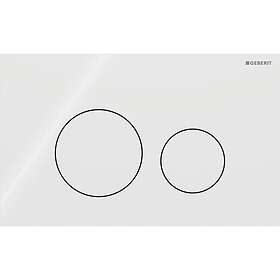 Geberit Sigma40 Rundt Glas Kontrolplade Hvid