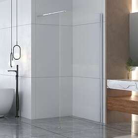 1904 Sjoa Rett Fast Vegg Krom 80cm Klart Glass 1401456