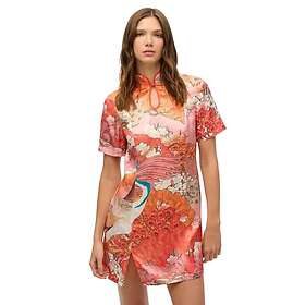 Superdry Mandarin Jacquard Kortärmad Kort Klänning