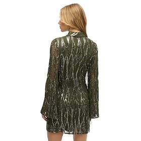 Superdry W8011989a Fringe Sequin Long Sleeve Mini