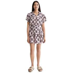 Scotch & Soda Ruffled Gathered Short Sleeve Short Dress