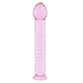 Glassy Rose Ripple Dildo 17cm