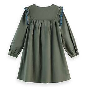 Scotch & Soda Seersucker Embroidered Long Sleeve Dress Thyme (Jr)