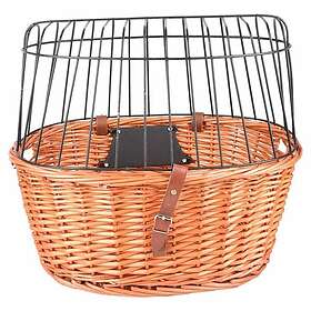 Flamingo Canna Wicker Dog Bicycle Basket Front