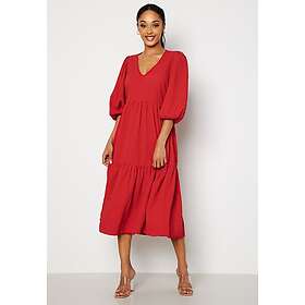 Vila Visindy V-Neck Sl Flounce Ankle Dress