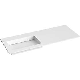 Korsbakken Corian Møbelservant Venstre Flat Bunn Uten Kranhull Hvit Matt 120x46.