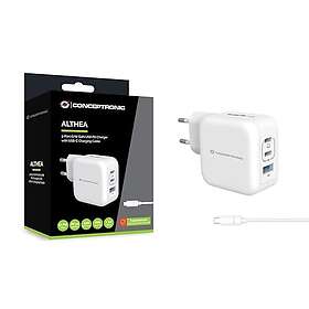 Conceptronic ALTHEA17W 3 Utgangslader QC 3.0 Power Delivery 3.0 PPS 67W