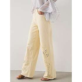 Mango Broderad Utklippt Rak Jeans (Dam)