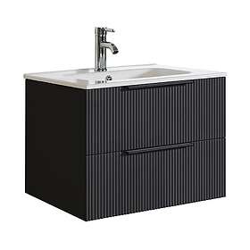 A-Collection Fovere Ribb Vanity Cabinet 60cm Black (7043382)