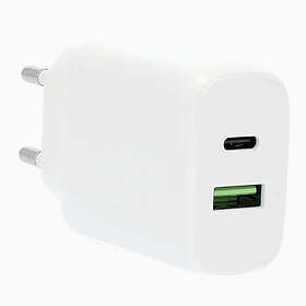 Gear 1xUSB-C + 1xUSB-A PD/PPS Dubbel Port Väggladdare 25W + 18W
