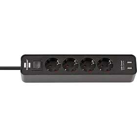 BRENNENSTHUL Brennenstuhl Ecolor 4-Way Strömbrytare Power Strip 1.5m