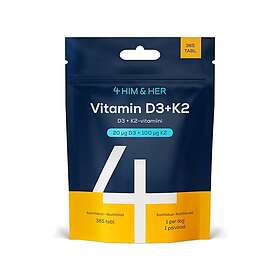 4Him & Her Vitamin D3 + K2 365 tabletter