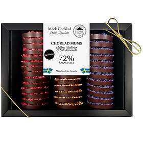 Pralinhuset Mörk Choklad MUMS 72% Salt Lakrits Hallon Violet Krisp & Salt Karamell 340g