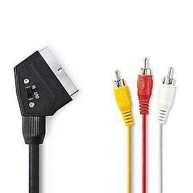 Nedis SCART till 3x RCA Kabel 1m CVGP31130BK10