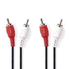 Nedis RCA Stereo Lydkabel 1.0m CAGB24200BK10