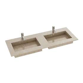 Dansani Inzo Angular Måltilpasset Servant Silestone Coral Clay Dobbel 45.5cm 140