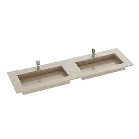 Dansani Inzo Angular Måltilpasset Servant Silestone Coral Clay Dobbel 45.5cm 180