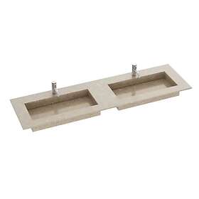 Dansani Inzo Angular Måltilpasset Servant Silestone Coral Clay Dobbel 45.5cm 200