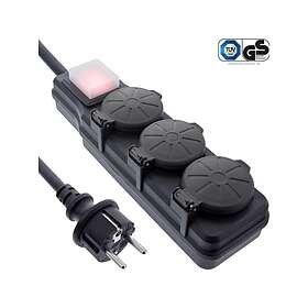 InLine 16493Q 3-Way Power Strip 10m