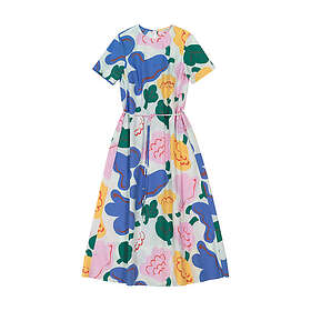 Marimekko Huvittaa Kukasta Kukkaan Blomstermönstrad A-linje Klänning